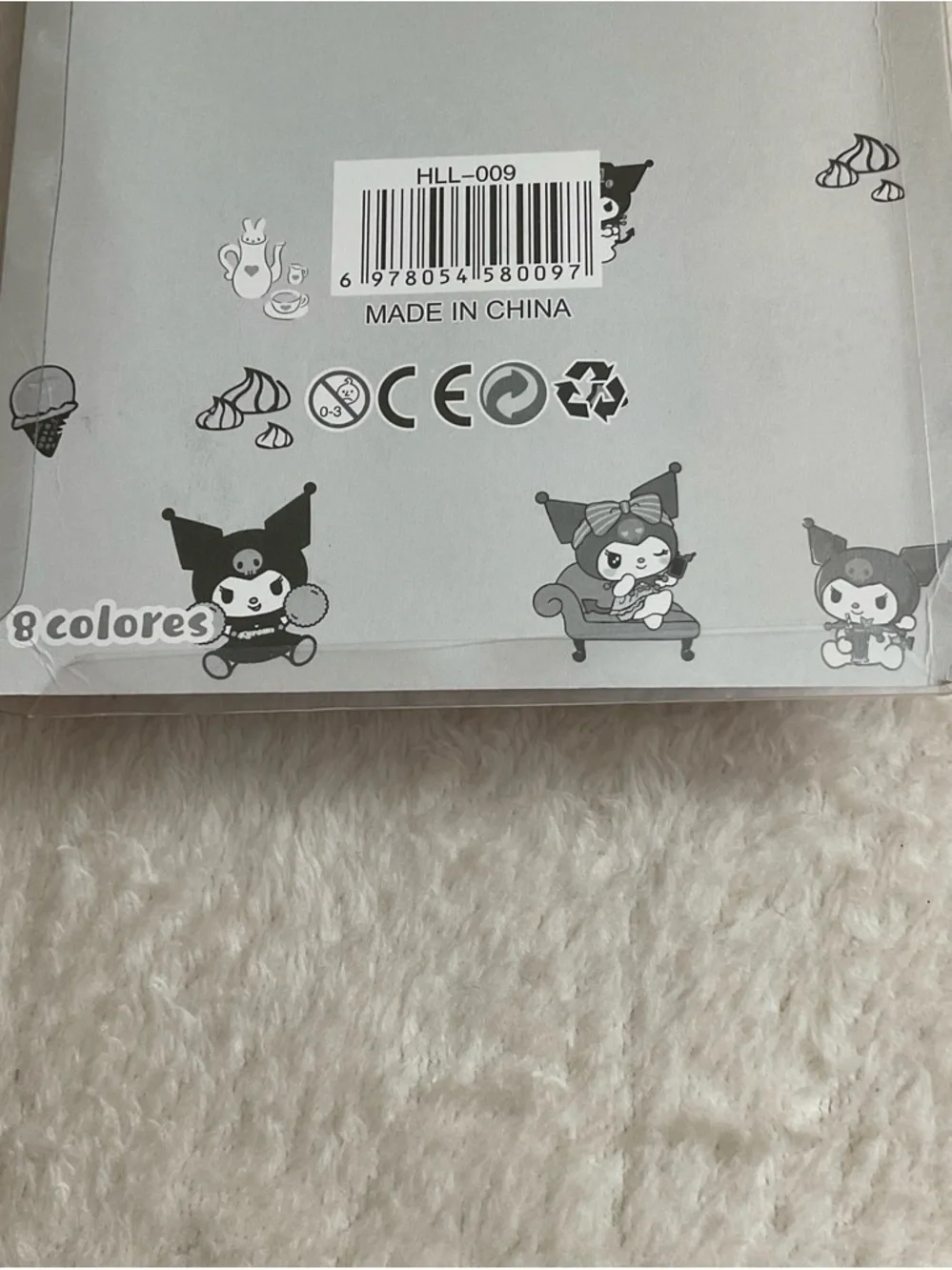 Purple Character Kids Stationery Set with 8-Color Pen